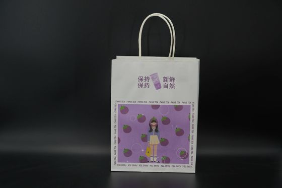 Takeaway Eco Friendly Paper Bags Printing Kraft White Cardboard Paper Bag