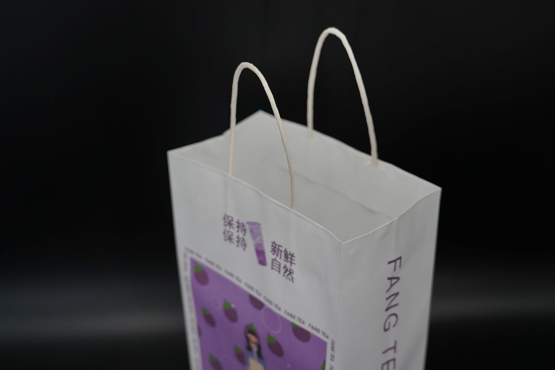 Takeaway Eco Friendly Paper Bags Printing Kraft White Cardboard Paper Bag