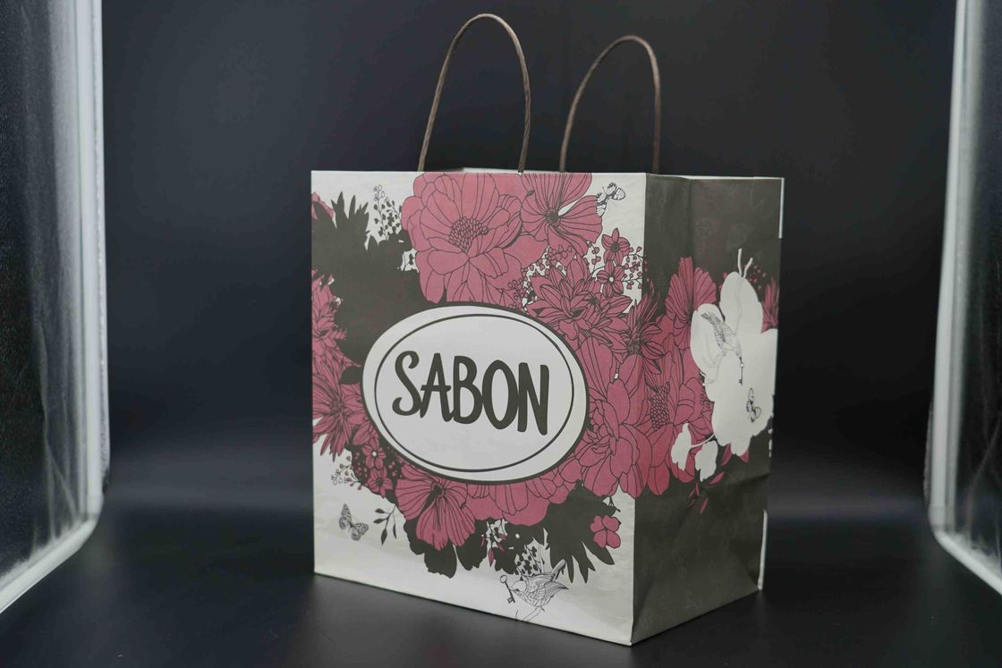 Eco Oversized Paper Bags Flexo Printing Coffee Take Out Paper Bags