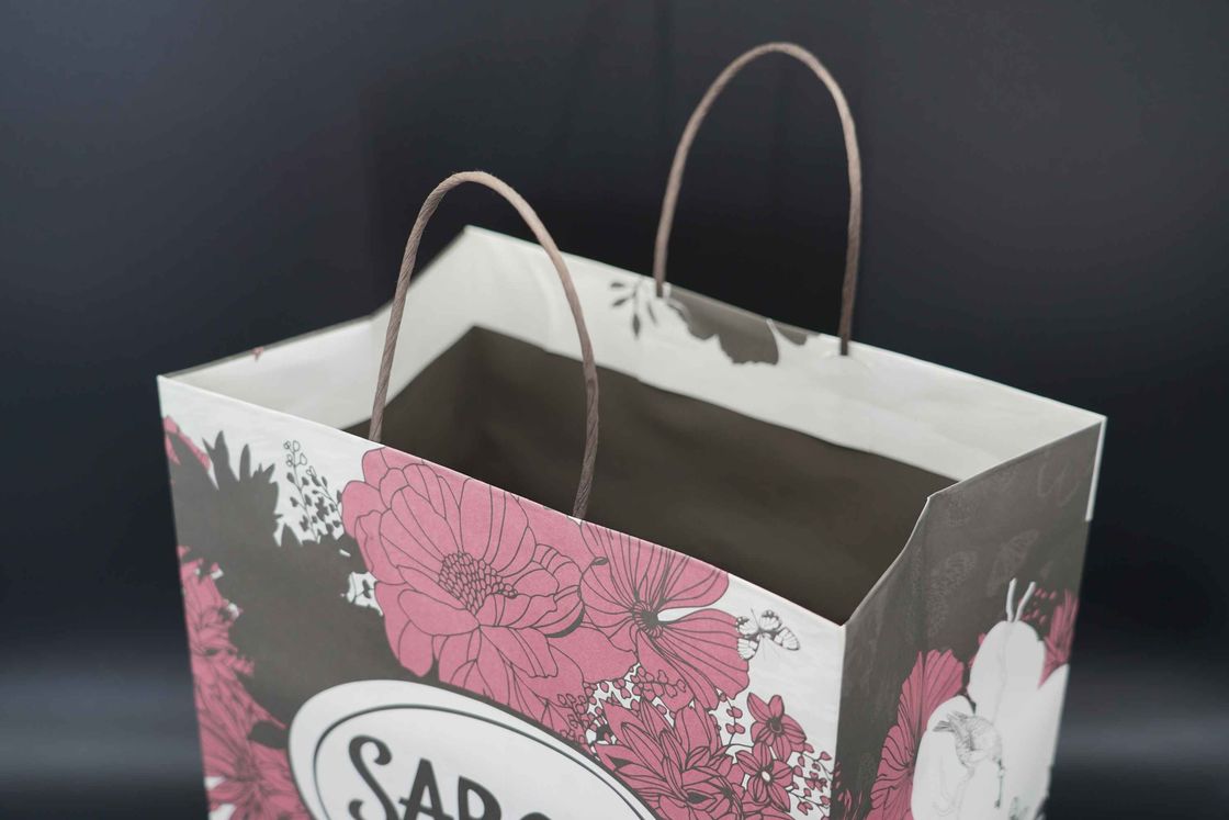 Eco Oversized Paper Bags Flexo Printing Coffee Take Out Paper Bags