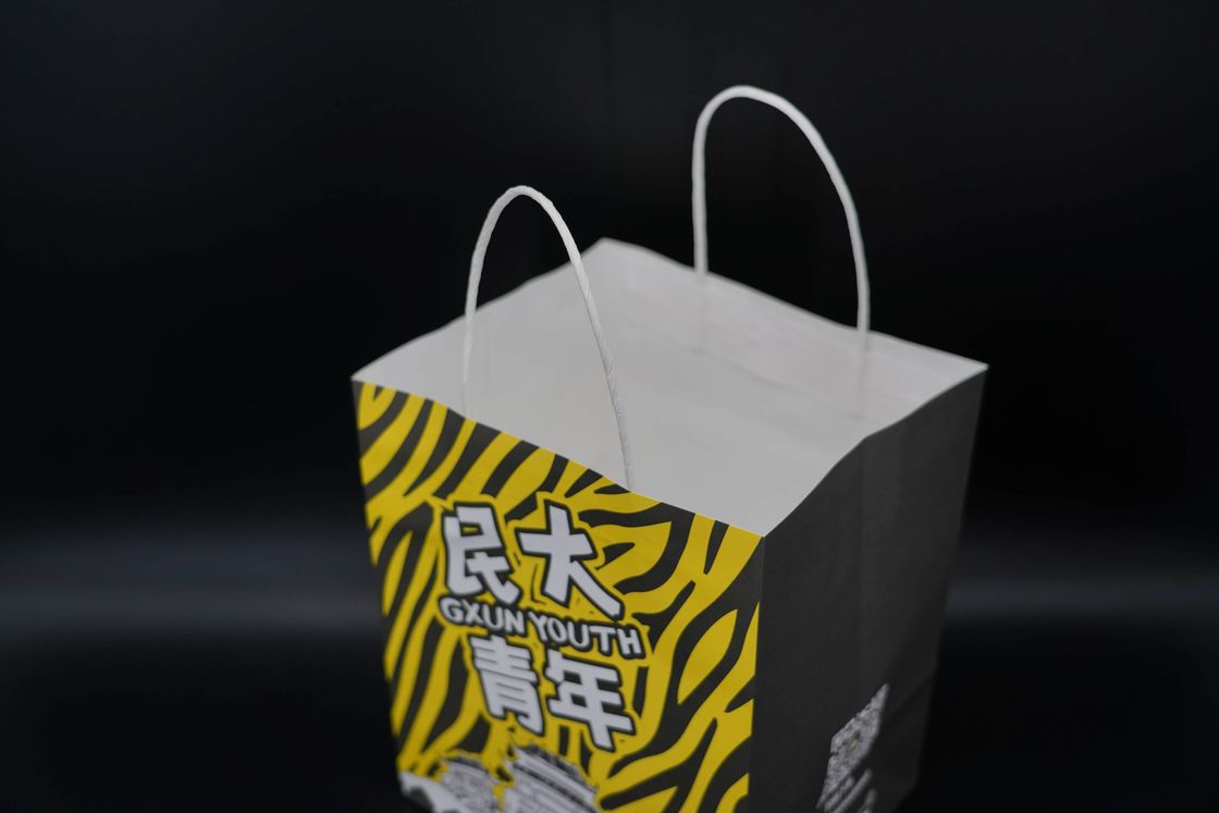 Customized Eco Paper Bags With Twisted Handles Black Sustainable