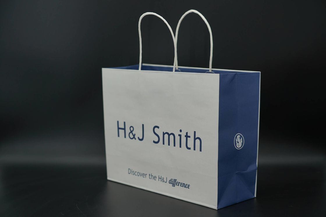 Luxury Coated Eco Paper Bags Packaging Biodegradable With Twisted Paper Handles
