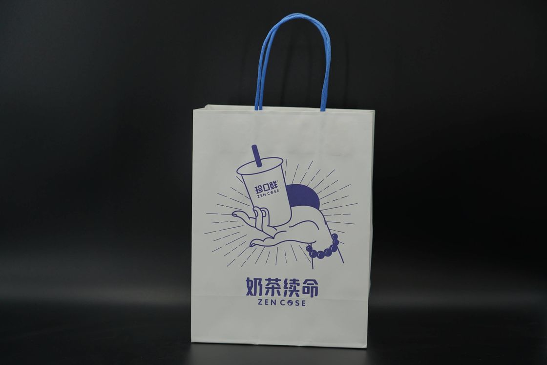 Recyclable Eco Paper Bags Kraft Coffee Food Takeaway Paper Bags