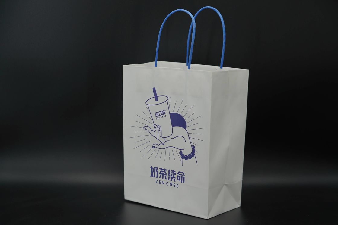Recyclable Eco Paper Bags Kraft Coffee Food Takeaway Paper Bags